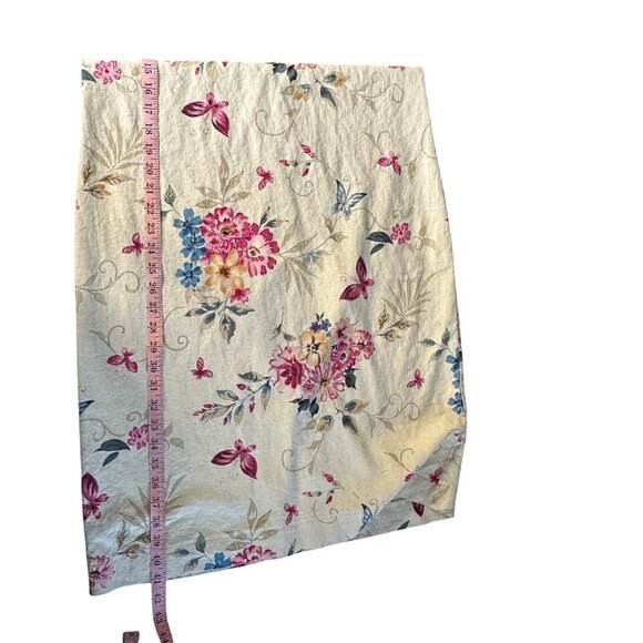 Vintage Floral Linen Shift Dress Sleeveless Butterfly Spring Fairy Feminine - Picture 10 of 10